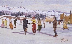 Patineurs sur la patinoire