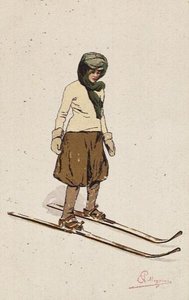 Femme skiant