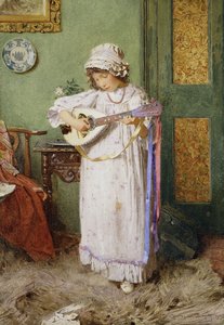 Une fille jouant du mandoline