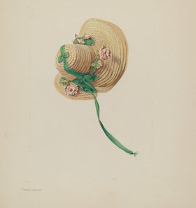 Bonnet de paille de poupée