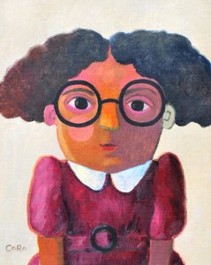 Une jeune fille fantaisiste à lunettes