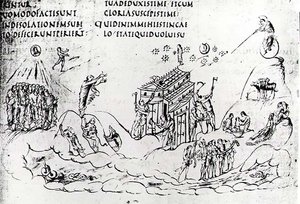 Diverses scènes illustrant un des Psaumes, du Psautier d