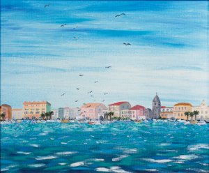 Scène de mer avec maisons, 1995 - Carolyn Hubbard Ford