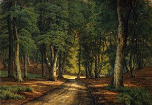 Paysage boisé avec des cerfs - Carsten Henrichsen