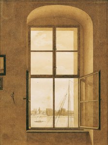 Allemand : Blick aus dem Fenster des Künstlers, rechtes Fenster Vue de la fenêtre de l