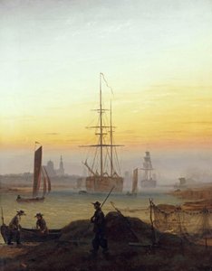 French : Le port de Greifswald The Port of Greifswald - Caspar David Friedrich