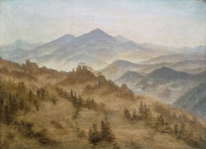 Paysage avec le Rosenberg dans les montagnes de Bohême - Caspar David Friedrich