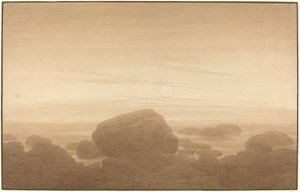 Lever de lune sur une plage déserte - Caspar David Friedrich