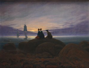 Lever de lune sur la mer