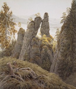 Les portes rocheuses à Neurathen, entre 1826 et 1828 - Caspar David Friedrich