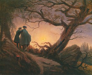 Deux hommes contemplant la lune - Caspar David Friedrich
