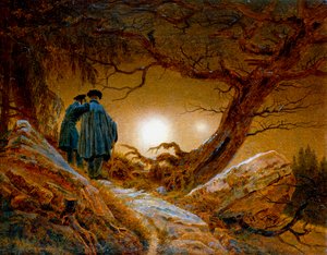 Deux hommes contemplant la lune, vers 1825-1830