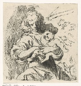 Femme avec enfant dans les bras