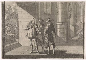 Masaniello parle avec deux nobles dans une église, 1647 - Caspar Luyken (attributed to)