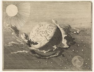 Univers avec terre, soleil, lune et étoiles