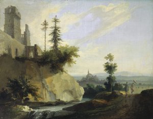 Composition paysagère avec la ruine d