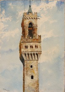 Tour du Palazzo Vecchio, Florence, Italie, 1880