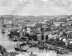 Le port de Lisbonne, Portugal, 19ème siècle