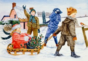 Enfants jouant dans la neige