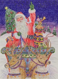 Père Noël partant la veille de Noël