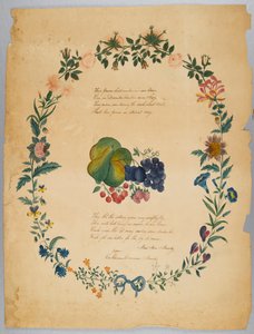 Sans titre (poème et couronne décorative) - Catherine Emma Manley