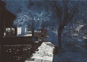Sound of music in suburbia, 2012 (linogravure et gravure) - Catherine Sutcliffe Fuller