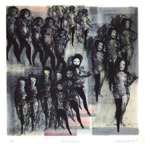 Girls, girls, girls, 2017 (lithographie coloriée à la main) - Cathie Pilkington