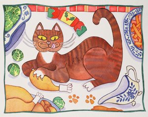 Chat de Noël et la dinde - Cathy Baxter
