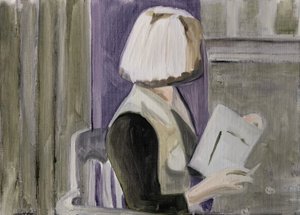 26.03.20 il a essayé avec persistance de la persuader de sortir avec lui, 2020 (huile sur papier) - Cathy Lomax