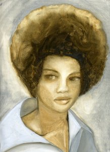 Afro 2 (Kathleen Cleaver), 2007 (huile sur toile, papier)