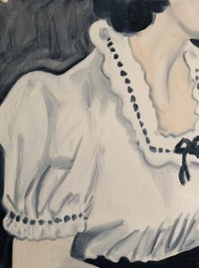 Broderie, 2018 (huile sur papier) - Cathy Lomax
