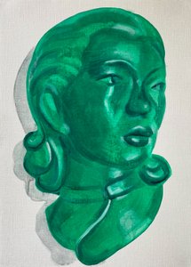 Conceal, 2021 (huile sur papier) - Cathy Lomax