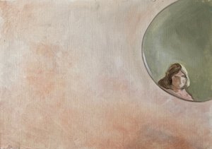 Miroir, 2020 (huile sur papier) - Cathy Lomax