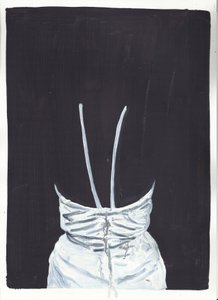 The Girl Upstairs 1, back, 2012 (huile et acrylique sur papier) - Cathy Lomax