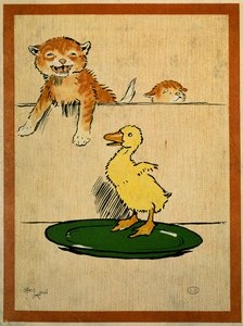 Chats et canard - Cecil Charles Windsor Aldin