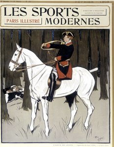 Chasse (un homme à cheval encourageant des chiens) Couverture de Modern Sports 02/1906