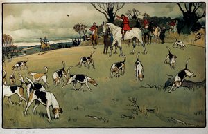 Scène de chasse, une piste - Cecil Charles Windsor Aldin