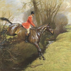 Lt. Col. Ted Lyon sautant une haie