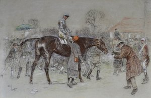 Mener le gagnant pendant que les bookmakers acclamaient, vers 1920-25 - Cecil Charles Windsor Aldin
