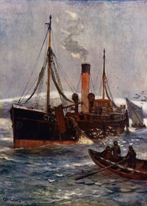 Un chalutier à vapeur islandais, vers 1910