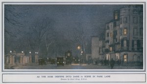 À mesure que le crépuscule devient sombre - une scène à Park Lane