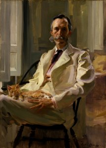 Homme avec le chat Henry Sturgis Drinker
