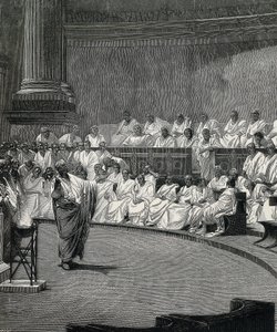 Cicéron dénonce le conspirateur Catilina (gravure) - Cesare (after) Maccari