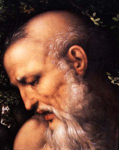 Saint Jérôme, détail de la tête du saint (détail)