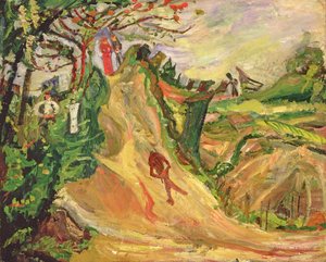 Colline avec un homme sur la route - Chaim Soutine