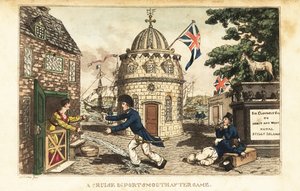 Johnny Newcome en permission à terre rendant visite à Poll Raffle, une prostituée à Prospect Row - Charles (c.1797 1850) (after) Williams