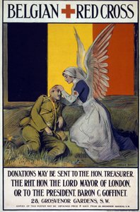 Affiche de collecte de fonds pour la Croix-Rouge belge, pub. 1914-18