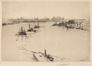 Williamsburg depuis le pont (Esquisse) - Charles A. Platt
