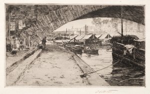 Sous le Pont Marie, Paris, 1887 - Charles Adams Platt