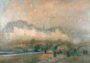 L’écluse de la monnaie en hiver, Paris - Charles Albert Lebourg